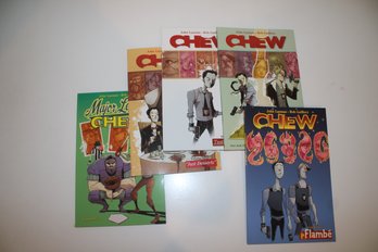 Five CHEW Comics Paperback Books Vol. 1 - 5 - Major League, Taster's Choice, Desserts, And More