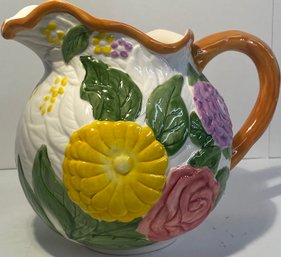 Beautiful Vintage Floral Pitcher