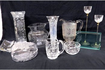 A Mixed Lot Of Decorative Glass Includes Waterford, Studio Nova, EAPG And More...