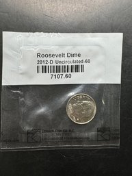 2012-D Uncirculated Roosevelt Dime In Littleton Package