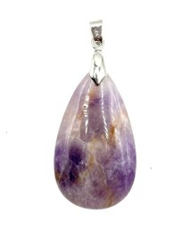 Large Polished Purple Agate Stone Pendant