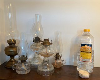 Glass And Brass Oil Lanterns With New Wick Material And Oil