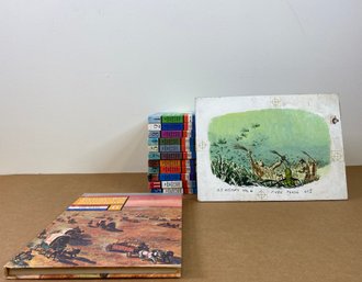 Golden Books Original Illustration With Full Set Of Golden Books