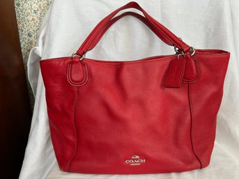 Red Leather Coach Handbag