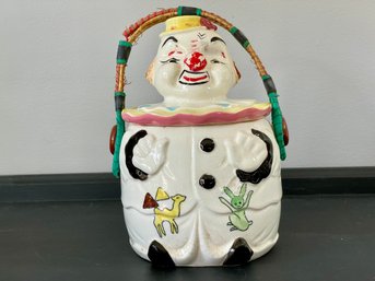 1950s Clown Cookie Jar With Handle
