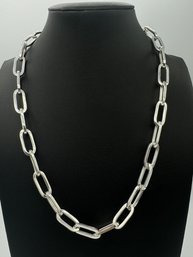 Very Trendy Italian 950 Sterling Silver Paperclip Style Necklace