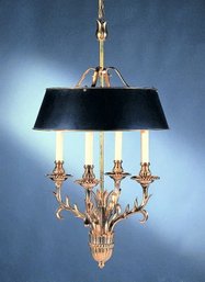 A Lovely Traditional French Bouillotte Chandelier  - Solid Brass - Chapman