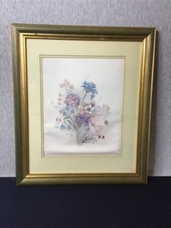 Floral Framed Print Signed Copyright 491/1900