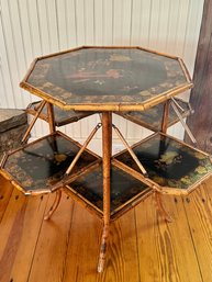 Antique Asian Style Bamboo Tray Table