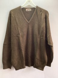 Pringle Pure Cashmere Brown Sweater Made In Scotland