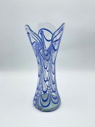 Vintage Murano Style Handblown Glass Swirl Vase