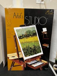 Brand New Artists Studio 33 Pieces Blank Canvas Included, Adjustable Sliding Legs, Portable In Org Box. RC/CV3