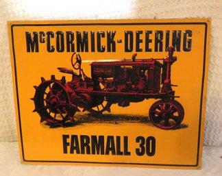 Metal McCormick-deering Farmall Tractor Sign (1 Of 2)