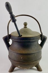 Cast Iron Fire Starter Smudge Pot With Wand