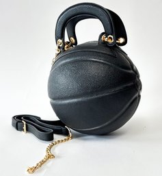 A Fab And Fashionable Leather Basketball Form Purse - Real Size!