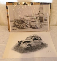 Antique Car & Big Daddy Diner Prints Signed And Numbered 159/500