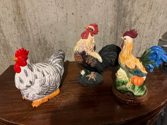 3 Roosters One Is Cookie Jar