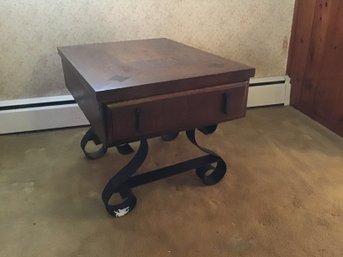 Lane Mid Century End Table With Iron Legs #1