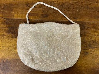 Lovely Vintage Ivory Beaded Evening Bag