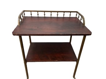 Vintage Wood & Brass Trolly Bar Cart