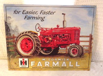 Metal McCormick Farmall Tractor Sign