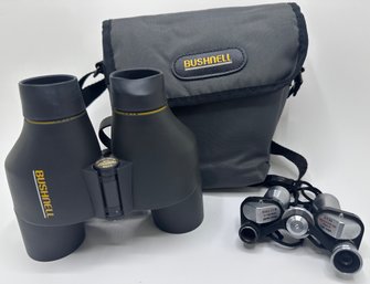 2 Pairs Binoculars: Bushnell Spectator Plus In Case & Vintage Binolux