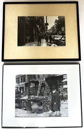 2 New York City Photographs: Pushcart Vendor (1898) & Chinatown In Winter By Dawn Marie Richard
