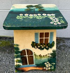 Vintage Hand Painted Art And Crafts Stool With Storage From Louisville, KY