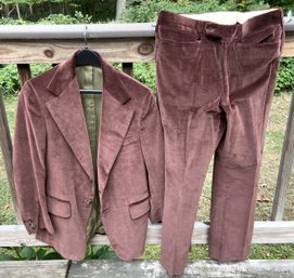 Vintage Brown Velvet Mens Suit