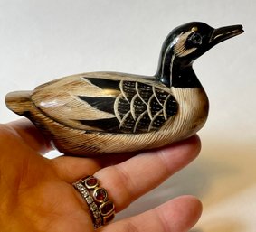 Sweet Carved Horn Duck Made In Thailand
