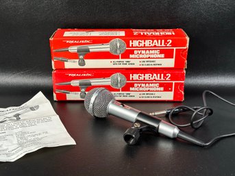 A Pair Of Vintage HIBALL-2 Dynamic Microphones By Realistic