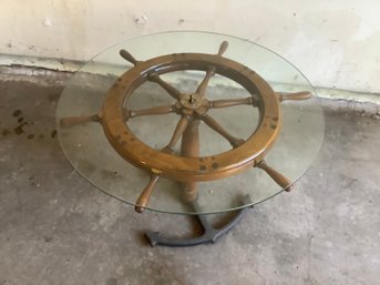 Nautical Glass Top Round Table