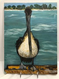 Pelican Acrylic On Canvas Signed Martinko