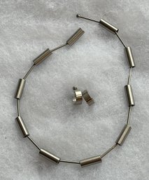 Unique Stainless Steel Necklace And Earring Set