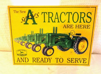 John Deere Series A Farm Tractor Metal Sign