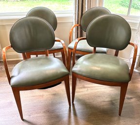 4 Mid Century Modern Dining Chairs: 2 Designed With Only One Armrest