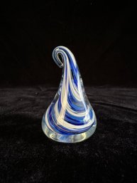 Blue And White Swirled Glass Ring Holder