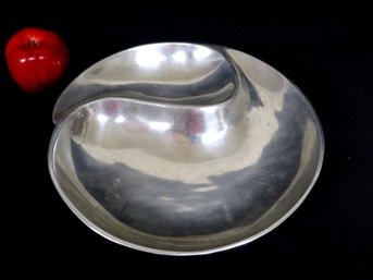 MCM Styled Solid Cast Aluminum Divided Serving Dish/chip N' Dip Bowl