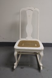 Vintage Child Chic Shabby French Provincial Cane Rocking Chair