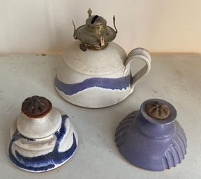Three Amalia Pottery Oil Burners