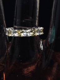 Yellow And Silver Gem Ring Band 562