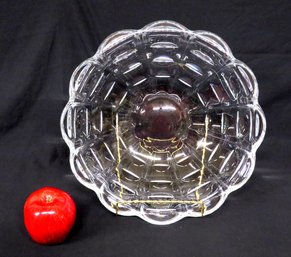 A Large Crystal Console Bowl 13' In Diameter