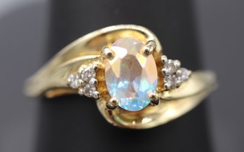Amazing Mercury Mystic Topaz & Diamond Accent Ring In 14k Yellow Gold