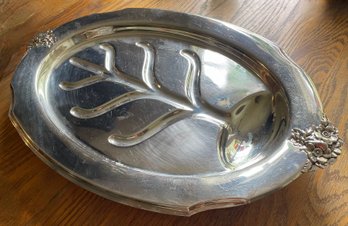 Great Looking Large Silver Plated  Footed Turkey / Meat Tray