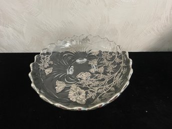 Silver City Glass Etched Platter