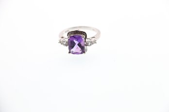 Sterling Silver Amethyst Ring Size 7