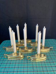 8 Luminara Brass Colonial Flameless Window Candles