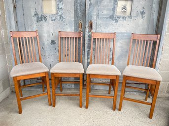 Four Mission Style Wood Stools