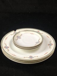 Blue Trimmed China Dishes