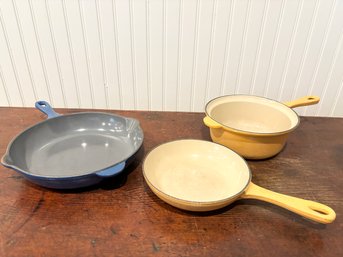 Cast Iron And Enamel Le Creuset Pans